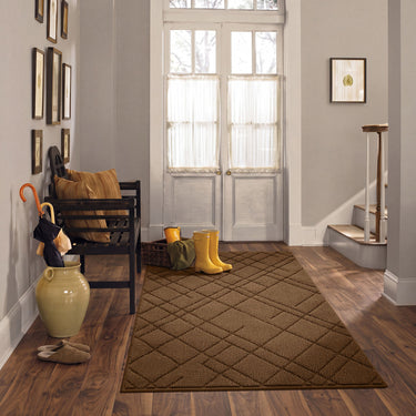 Durable Non-Slip Mud Trapping Doormat, Refined Plaid Design Pet-Friendly & All-Weather Use