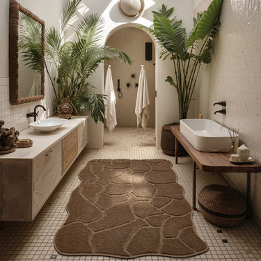 Premium Wave-Pattern Bathroom Rug, Soft Cushioned Non-Slip Safe Bath Mat