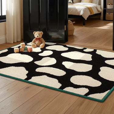 Bsicpro Cow Print Dog Door Mat – Non-Slip, Easy Clean Pet Rug for Entryway