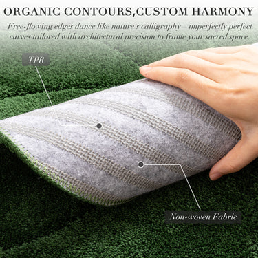 Premium Wave-Pattern Bathroom Rug, Soft Cushioned Non-Slip Safe Bath Mat